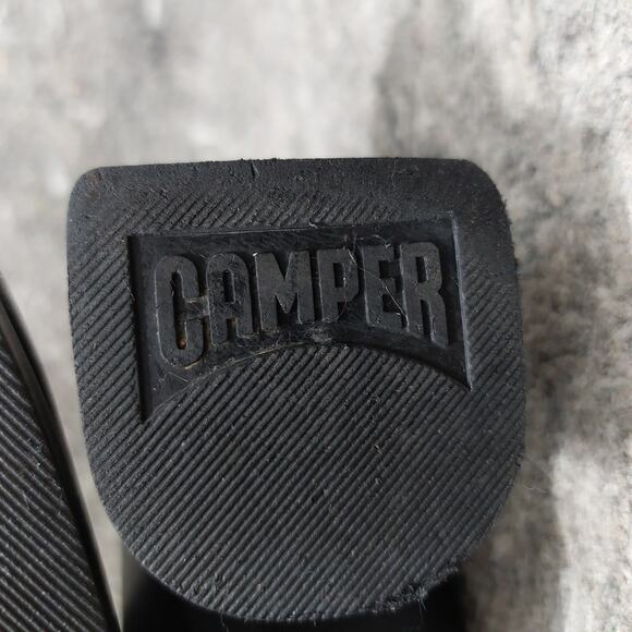 Camper Kara Boots Women's Size EU 39 US 8.5 Black Leather Flared Block Heel - Picture 8 of 10